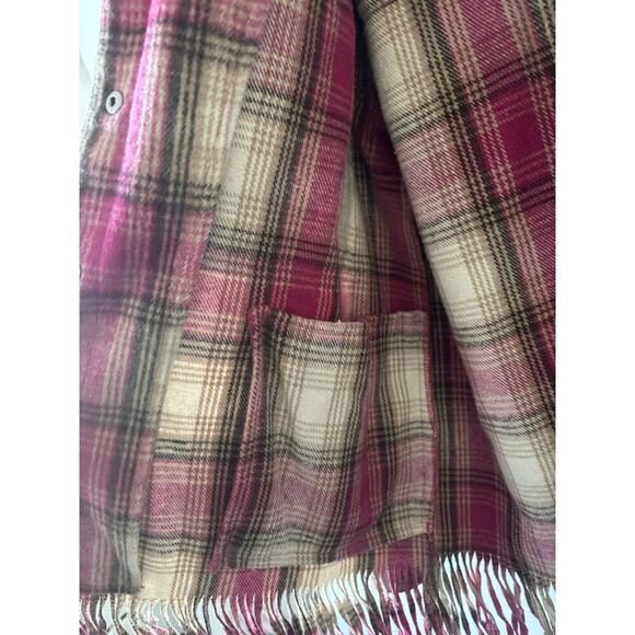 Blank NYC Plaid Shirt Jacket with Fringe - Picture 3 of 6